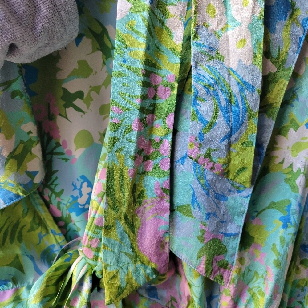 Ronny Kobo Demna Silk Floral Tie-Waist Crop Top Blouse XS Retail $298 Excellent - Picture 4 of 16